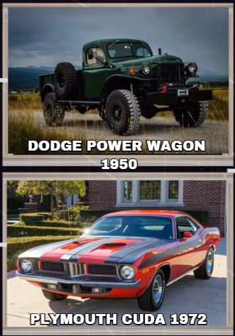 Dodge Wagon 1950 VS plymouth Cuda 1972.png